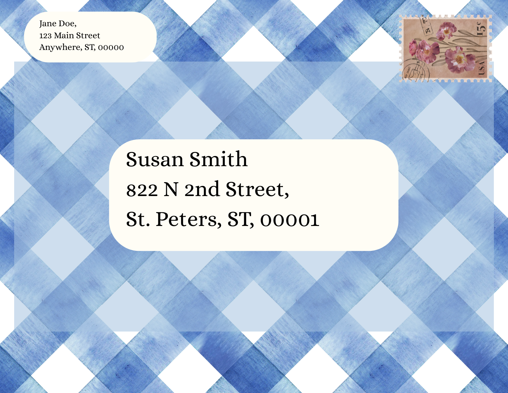 Handwritten postcard sample 2